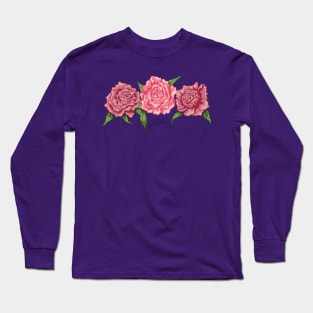 Peony Pattern Long Sleeve T-Shirt